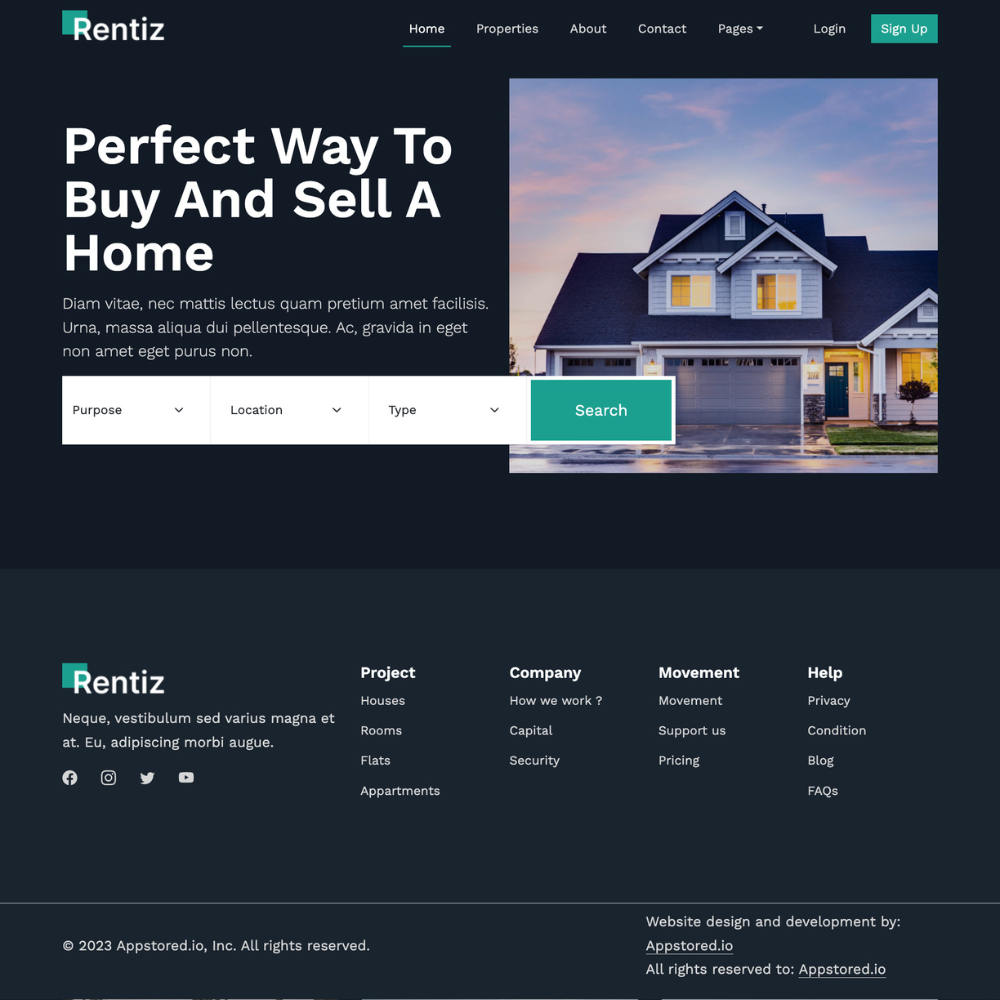Rentals Website